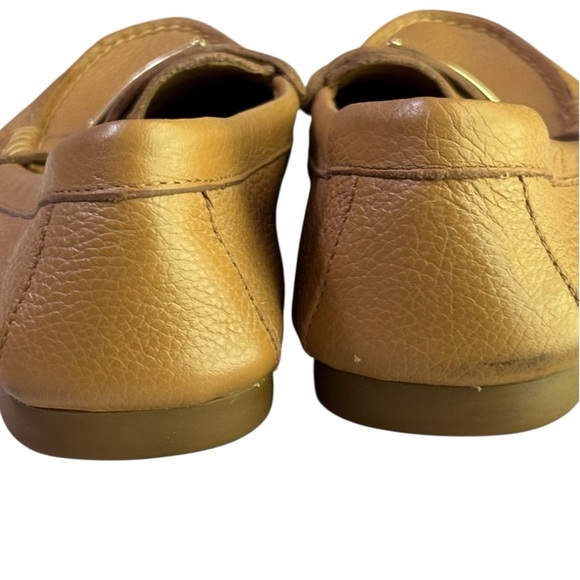 Coach Fredrica Tan Pebbled Leather Diving Mocs Flats Loafers Size 7.5 - Picture 11 of 14